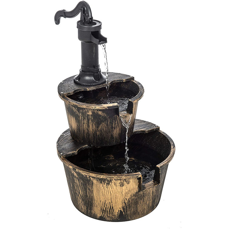 August Grove Michalski Outdoor Wood Weather Resistant Floor Fountain